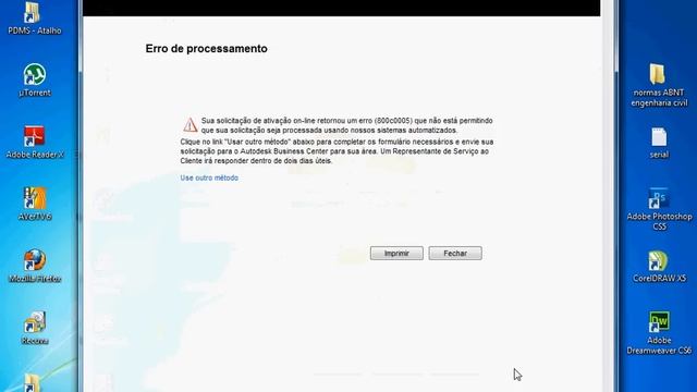 Erro Auto cad Ativação SOLUÇÃO NA DESCRIÇÃO erro 800c0005 erro de processamento смотреть онлайн