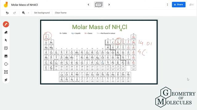 Molar Mass of NH4Cl (Ammonium chloride) смотреть онлайн