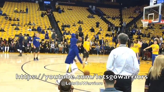 Steph Curry (DNP) pregame routine, logo shots, Ian Clark before G1 смотреть онлайн