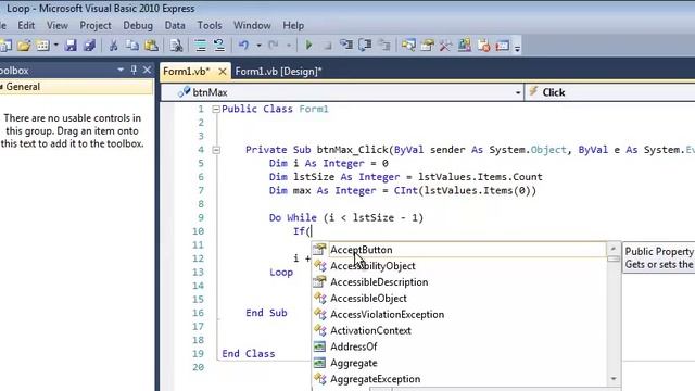 Find Max from List Box Tutorial Using a While Loop in Visual Basic - VB.Net Algorithm смотреть онлайн