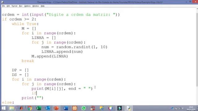 Python: Aula 38 - Manipulação da Diagonal Principal e da Secundária em Python смотреть онлайн