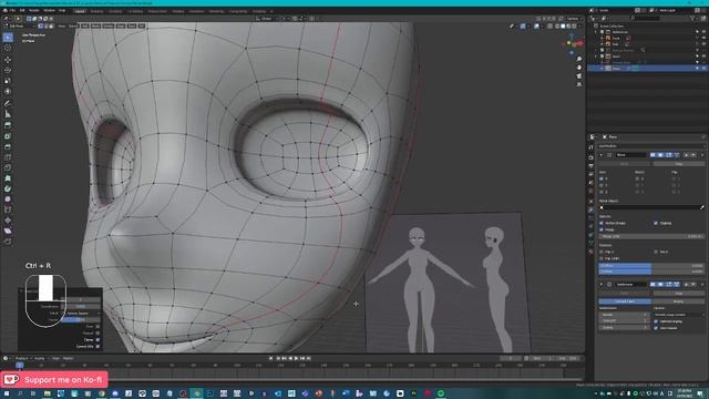 Blender 2.83 How to model a stylized female body - HEAD Tutorial  Part 4