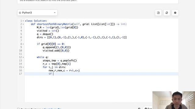 Leetcode - Shortest Path in Binary Matrix (Python) смотреть онлайн