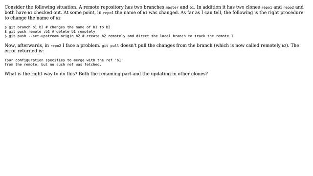 Update the remote of a git branch after name changing смотреть онлайн