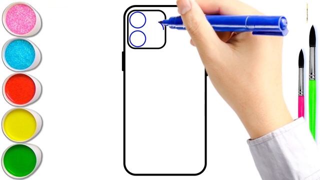 Apple IPhone 14 Pro Drawing / Step By Step / Let's Learn How To Draw IPhone14 Pro Drawing Online