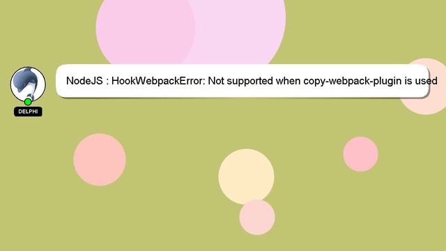NodeJS : HookWebpackError: Not supported when copy-webpack-plugin is used on Windows смотреть онлайн