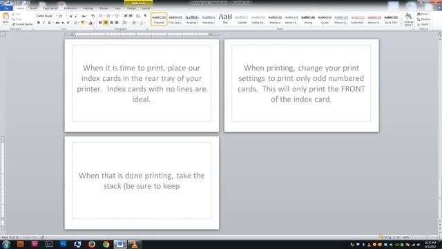Printing notes on actual note/index cards - Free Word Template смотреть онлайн