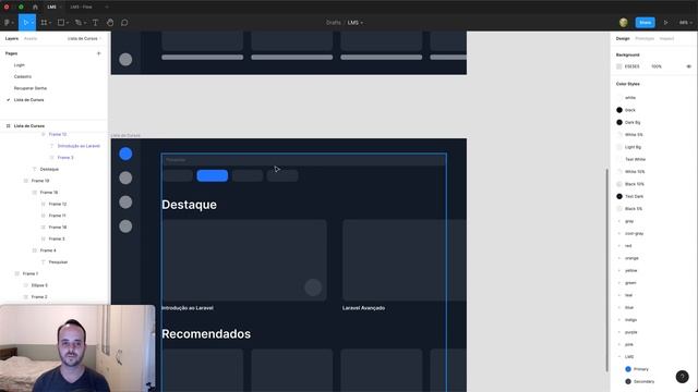 Fazendo o Design da Lista de Cursos Dark e Light com Figma Projeto LMS смотреть онлайн