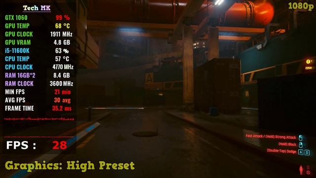 GTX 1060 in 2021 - Cyberpunk 2077 | i5 11600K | 1080p - Tech MK смотреть онлайн