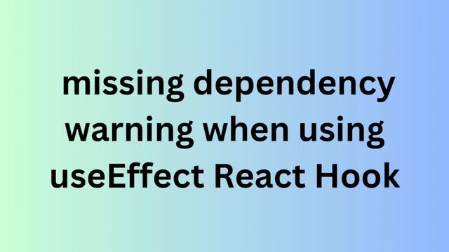 [SOLVED] How to fix missing dependency warning when using useEffect React Hook смотреть онлайн