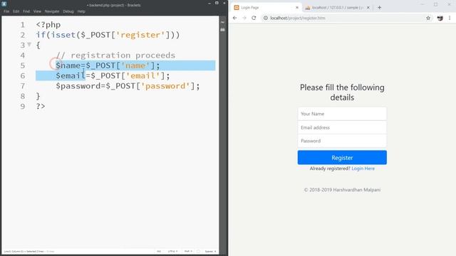 How to Create User login and registration system PART 1 in PHP *in Hindi* смотреть онлайн