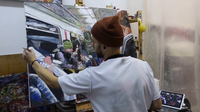 Metropolitan Mail in Moscow underground metro timelapse art in the studio смотреть онлайн