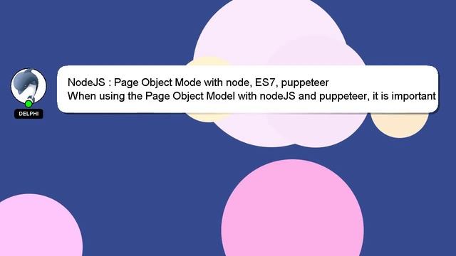 NodeJS : Page Object Mode with node, ES7, puppeteer смотреть онлайн