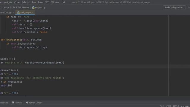 Lesson 51 SAX XML Header. Python Programming. смотреть онлайн