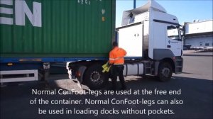 Выгрузка контейнера с машины без крана! ConFoot leg