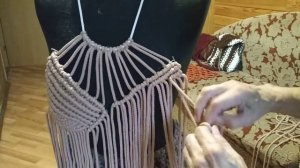 Макраме одежда. Плетение платья, лифа. Бюстье.Часть 4 #макраме #плетение #макрамеодежда #платьезака