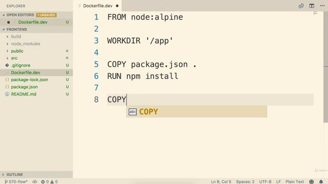 6 7 Creating the Dev Dockerfile смотреть онлайн
