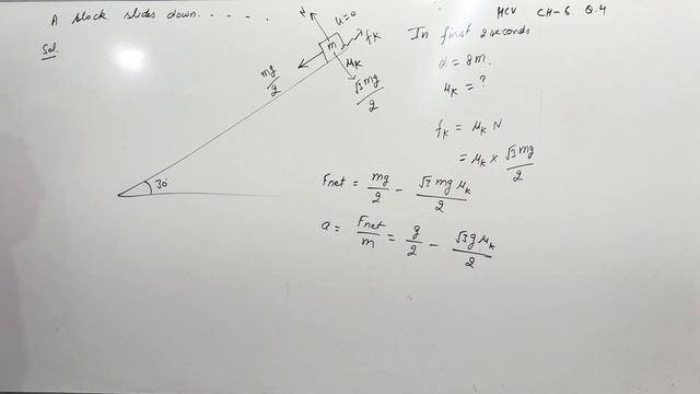 A block slides down an inclined surface of inclination 30° with the horizontal. Starting from смотреть онлайн