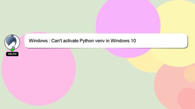 Windows : Can't activate Python venv in Windows 10 смотреть онлайн