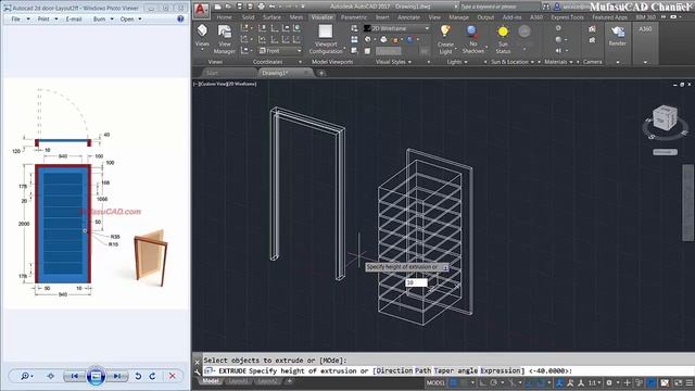 Autocad Classes 3D Modeling + Rendering Door Tutorial Practice Exercise 44 смотреть онлайн