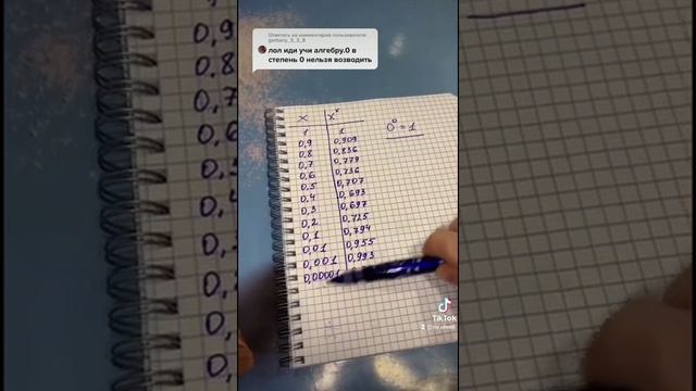 почему 0 в степени 0 равно 1? за 60 секунд смотреть онлайн