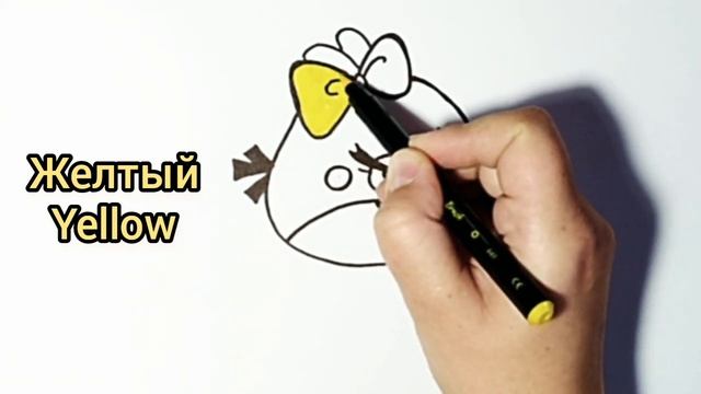 How to draw Angry Bird. Learn Colors. Рисуем Злую птичку. Раскраска. смотреть онлайн