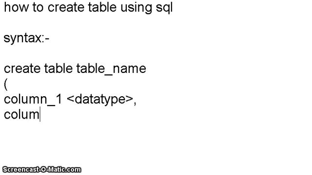 Oracletuts : how to create table using sql смотреть онлайн