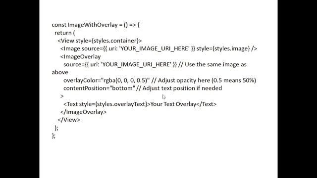 Text Overlay Image with Darkened Opacity React Native #react #native #overlay смотреть онлайн