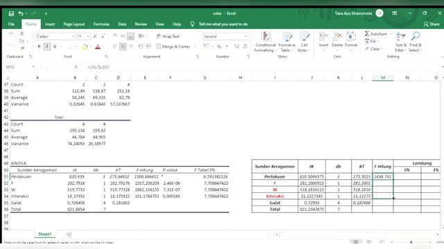 RANCANGAN ACAK LENGKAP FAKTORIAL DAN UJI LANJUT DUNCAN MENGGUNAKAN MS. EXCEL смотреть онлайн