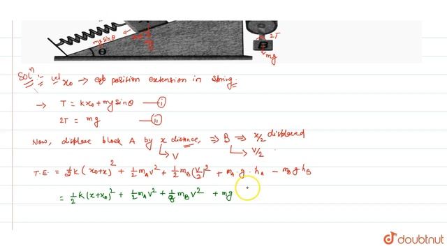 Calculate the angular frequency of the system shown in fingure. Friction is absent everywhere an... смотреть онлайн