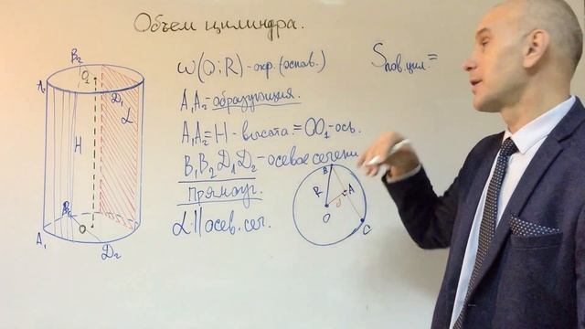Объем цилиндра. смотреть онлайн