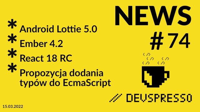 JS News 74 - React 18 RC! i Propozycja dodania typów do EcmaScript? смотреть онлайн