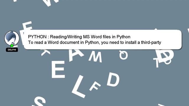 PYTHON : Reading/Writing MS Word files in Python смотреть онлайн
