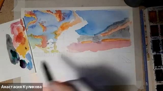Мастер-класс "Пейзаж с дорогой". Акварель 8+ смотреть онлайн