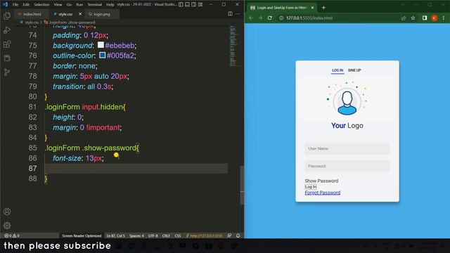 Simple Login and Sign Up form in Html, CSS and JavaScript | Form Design with Animation смотреть онлайн