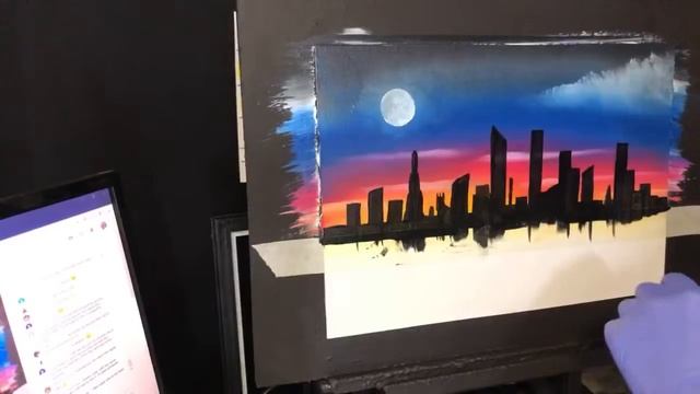 #247 How to paint a city skyline. LIVE смотреть онлайн