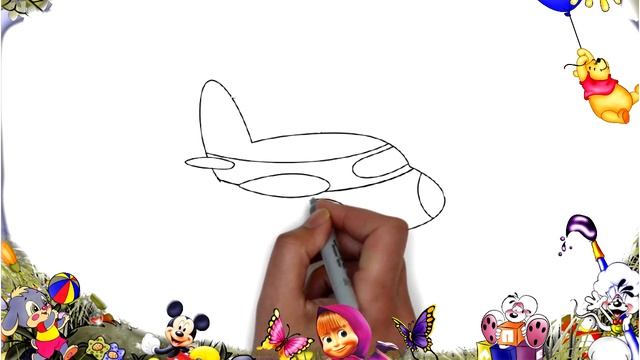 How to draw an airplane | как нарисовать самолет | bolalar uchun kompyuter rasm chizish смотреть онлайн