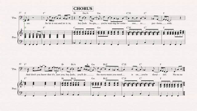 Tuba - Hey Jude - The Beatles - Sheet Music, Chords, & Vocals смотреть онлайн