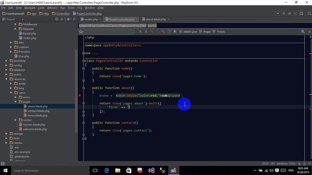 03 Laravel5 Passing data to view смотреть онлайн