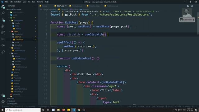 79. Update the Post Details in backend using redux thunk and also update in the redux store - React смотреть онлайн