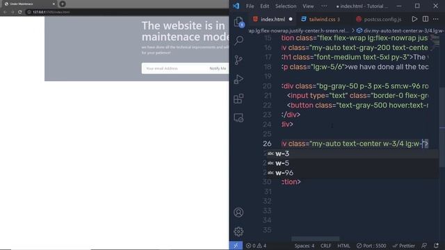 Under Maintenance Page Tailwind Animation Tutorial
