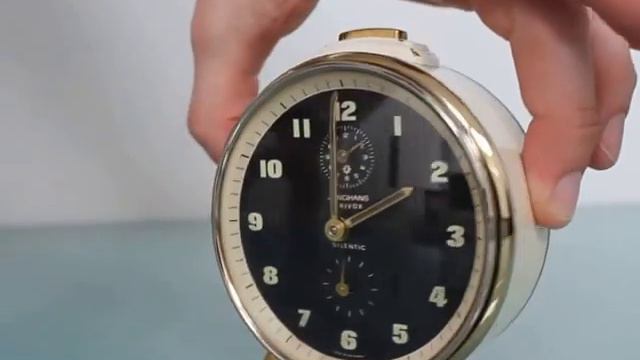 SOLD! JUNGHANS SILENTIC ALARM CLOCK Vintage Germany Mantel Shelf Metal Glass смотреть онлайн