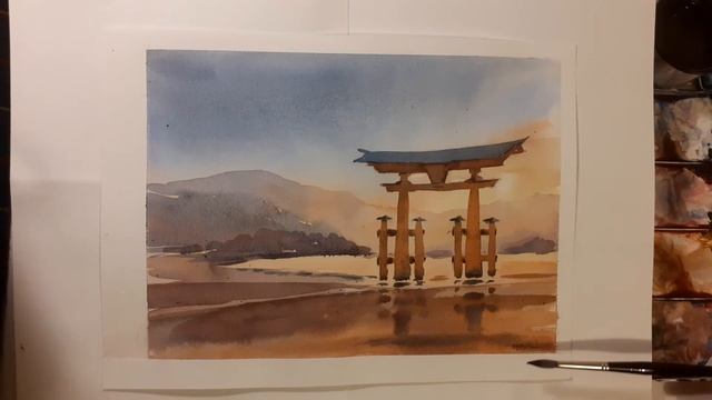 Itsukushima's Torii Gate in Watercolour Part2 смотреть онлайн