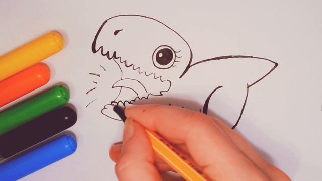 Развивающий мультик - как нарисовать динозавра. Урок рисования динозавра