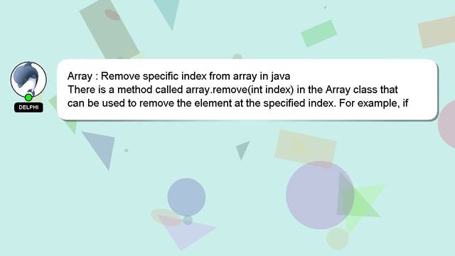 Array : Remove specific index from array in java смотреть онлайн