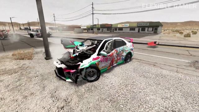 Cars vs Massive Spike Strips - BeamNG drive смотреть онлайн