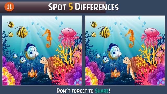 Spot Differences in Sea Creatures смотреть онлайн
