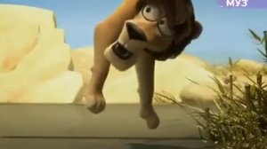 Короткий смешной мультик про льва 1.1 Лев и крокодил