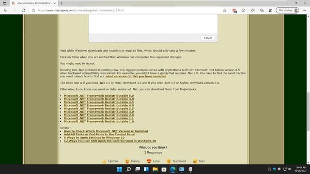 How to Install or Uninstall Microsoft .Net Framework 2 0 and 3 0 in Windows 10 & 11 смотреть онлайн