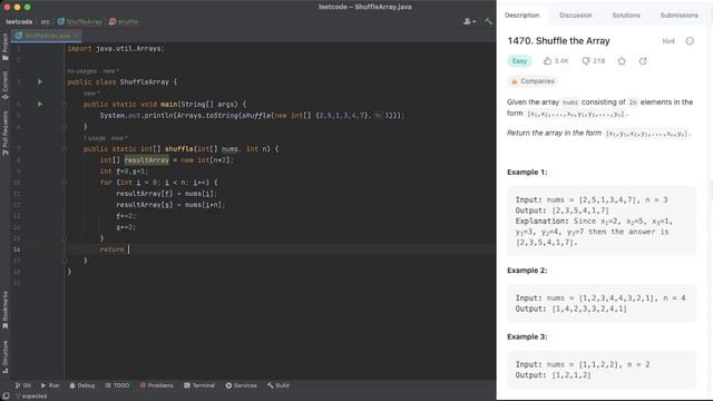 1470. Shuffle the Array || LeetCode 1470 || Java Solution смотреть онлайн